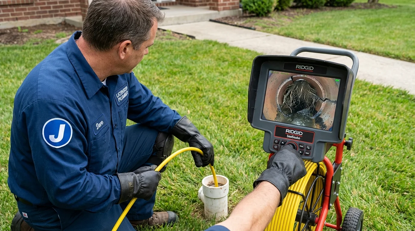 Sewer camera inspection being performed by Johns Plumbing LLC in Pixley